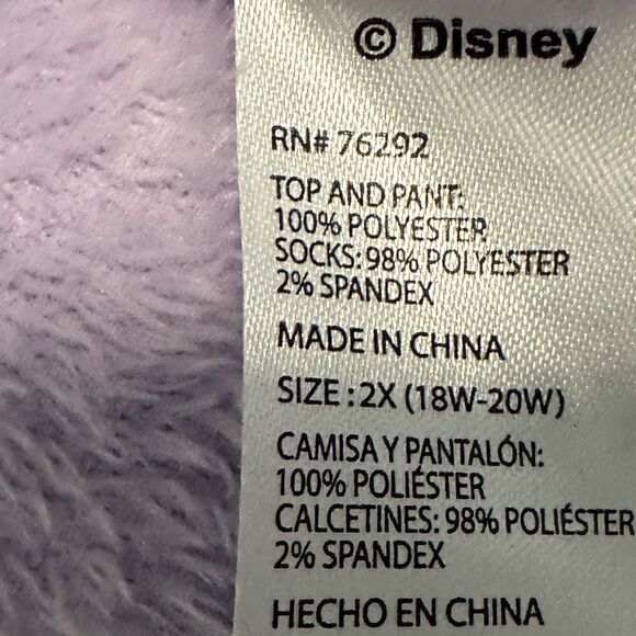 Disney’s night before Christmas purple fuzzy pajama shirt size 2 XL - Picture 6 of 6